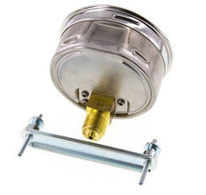 -1..0 Bar (-15..0 psi) Panel Mount Pressure Gauge Steel/Brass 100 mm Class 1.0 (Bracket)