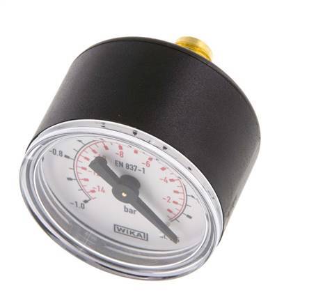 -1..0 Bar (-15..0 psi) Pressure Gauge Rear Plastic/Brass 40 mm Class 2.5