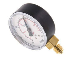 -1..0.6 Bar (-15..9 psi) Pressure Gauge Below Plastic/Brass 63 mm Class 2.5