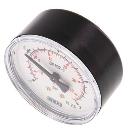 -1..3 Bar (-15..44 psi) Pressure Gauge Rear Plastic/Brass 63 mm Class 2.5