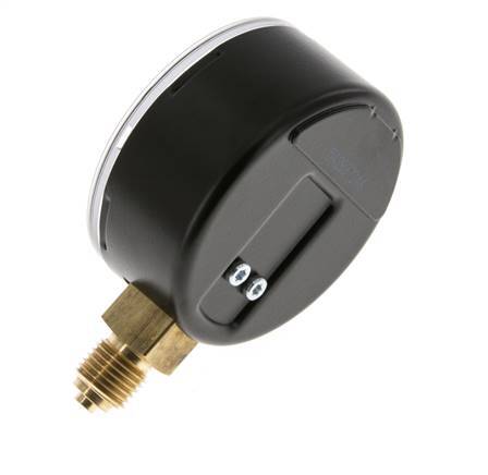 -1.2..0 Bar (-17..0 psi) Pressure Gauge Below Steel/Brass 63 mm Class 1.6