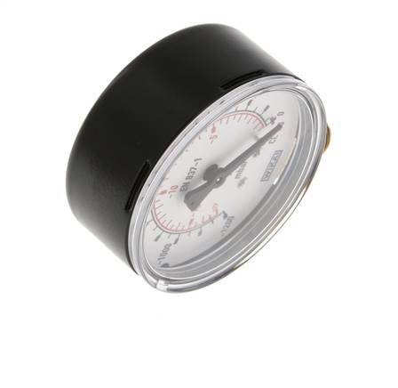 -1.2..0 Bar (-17..0 psi) Pressure Gauge Below Steel/Brass 63 mm Class 1.6