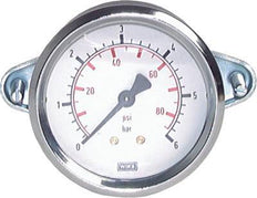 0..1 Bar (0..15 psi) Panel Mount Pressure Gauge Steel/Brass 40 mm Class 2.5 - 1/4'' (Bracket)