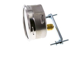 0..10 Bar (0..145 psi) Panel Mount Pressure Gauge Steel/Brass 100 mm Class 1.0 (Bracket)