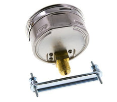 0..10 Bar (0..145 psi) Panel Mount Pressure Gauge Steel/Brass 100 mm Class 1.0 (Bracket)