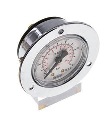 0..1 Bar (0..15 psi) Panel Mount Pressure Gauge Steel/Brass 50 mm Class 2.5 (Front Panel)