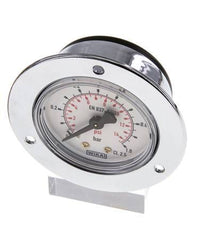 0..1 Bar (0..15 psi) Panel Mount Pressure Gauge Steel/Brass 50 mm Class 2.5 (Front Panel)