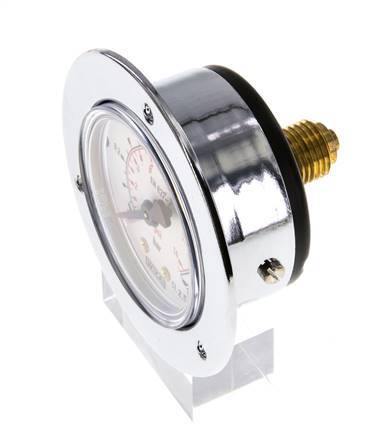 0..1 Bar (0..15 psi) Panel Mount Pressure Gauge Steel/Brass 50 mm Class 2.5 (Front Panel)