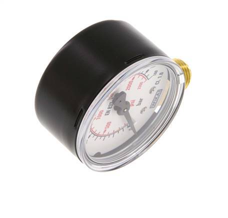 0..160 Bar (0..2321 psi) Pressure Gauge Below Steel/Brass 50 mm Class 1.6