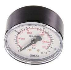 0..160 Bar (0..2321 psi) Pressure Gauge Rear Steel/Brass 63 mm Class 1.6