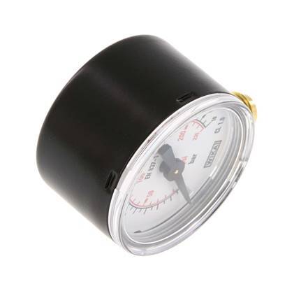 0..16 Bar (0..232 psi) Pressure Gauge Below Steel/Brass 40 mm Class 1.6