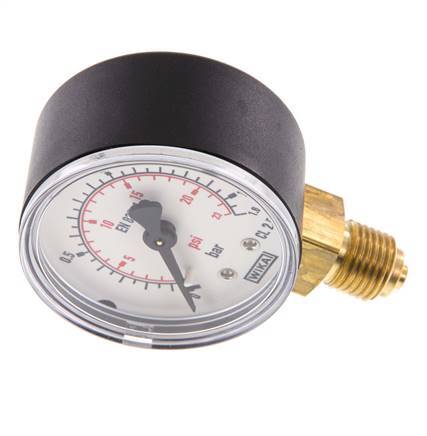 0..1.6 Bar (0..23 psi) Pressure Gauge Below Plastic/Brass 50 mm Class 2.5