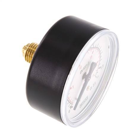 0..1.6 Bar (0..23 psi) Pressure Gauge Rear Plastic/Brass 63 mm Class 2.5