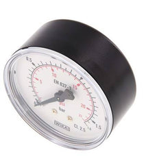 0..1.6 Bar (0..23 psi) Pressure Gauge Rear Plastic/Brass 63 mm Class 2.5