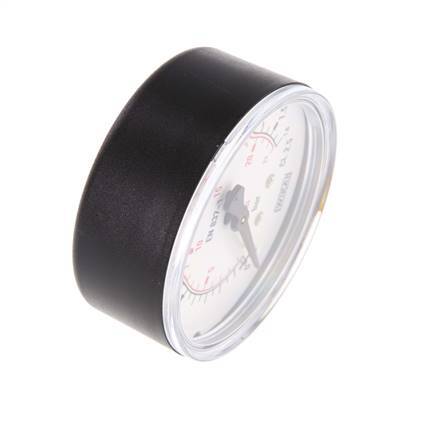 0..1.6 Bar (0..23 psi) Pressure Gauge Below Plastic/Brass 63 mm Class 2.5