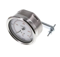 0..250 Bar (0..3626 psi) Panel Mount Pressure Gauge Steel/Brass 100 mm Class 1.0 (Bracket)