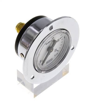 0..25 Bar (0..363 psi) Panel Mount Pressure Gauge Steel/Brass 40 mm Class 2.5 (Front Panel)