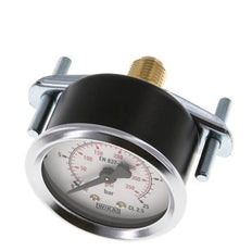 0..25 Bar (0..363 psi) Panel Mount Pressure Gauge Steel/Brass 50 mm Class 2.5 (Bracket)