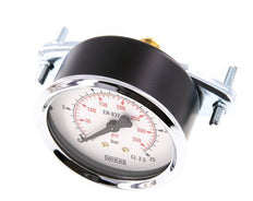 0..25 Bar (0..363 psi) Panel Mount Pressure Gauge Steel/Brass 63 mm Class 2.5 (Bracket)