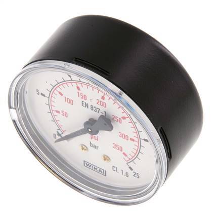 0..25 Bar (0..363 psi) Pressure Gauge Rear Steel/Brass 63 mm Class 1.6