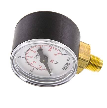 0..2.5 Bar (0..36 psi) Pressure Gauge Below Plastic/Brass 40 mm Class 2.5