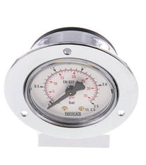 0..2.5 Bar (0..36 psi) Panel Mount Pressure Gauge Steel/Brass 50 mm Class 2.5 (Front Panel)