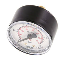 0..2.5 Bar (0..36 psi) Pressure Gauge Rear Steel/Brass 50 mm Class 1.6