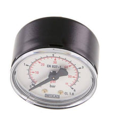0..4 Bar (0..58 psi) Pressure Gauge Rear Steel/Brass 50 mm Class 1.6