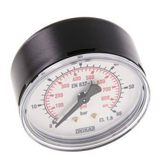 0..60 Bar (0..870 psi) Pressure Gauge Rear Steel/Brass 63 mm Class 1.6