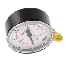 0..6 Bar (0..87 psi) Pressure Gauge Below Steel/Brass 63 mm Class 1.6