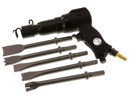 Compressed Air Chisel Hammer Set With 5 Chisels