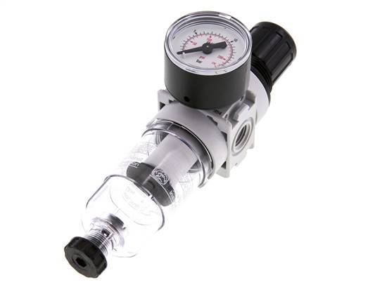 Filter-Regulator G1/4'' 700 l/min 0.5-10.0bar/7-145psi Semi-Auto 40 mm Pressure Gauge Plastic Multifix 0