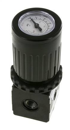 Pressure Regulator G1/4'' 2100 l/min 0.5-10.0bar/7-145psi Zinc Die-Cast Knob with Gauge Multifix 1