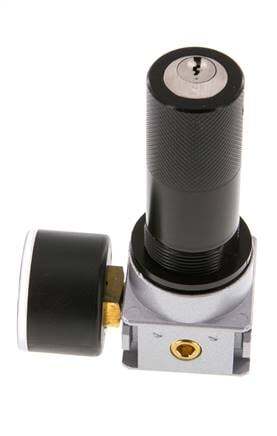 Pressure Regulator G1/8'' 600 l/min 0.5-10.0bar/7-145psi Zinc Die-Cast 40 mm Pressure Gauge Cylinder Lock Multifix 0