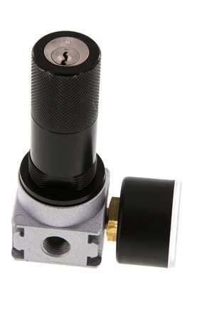 Pressure Regulator G1/4'' 600 l/min 0.5-10.0bar/7-145psi Zinc Die-Cast 40 mm Pressure Gauge Cylinder Lock Multifix 0