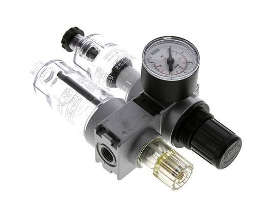 FRL 2-Part G1/4'' 700 l/min 0.1-3.0bar/1-44psi Semi-Auto 40 mm Pressure Gauge Polycarbonate Multifix 0