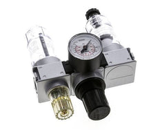 FRL 3-Part G1/4'' 750 l/min 0.2-6.0bar/3-87psi Semi-Auto 40 mm Pressure Gauge Polycarbonate Multifix 0