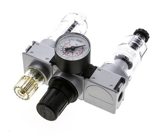 FRL 3-Part G1/4'' 750 l/min 0.2-6.0bar/3-87psi Semi-Auto 40 mm Pressure Gauge Polycarbonate Multifix 0