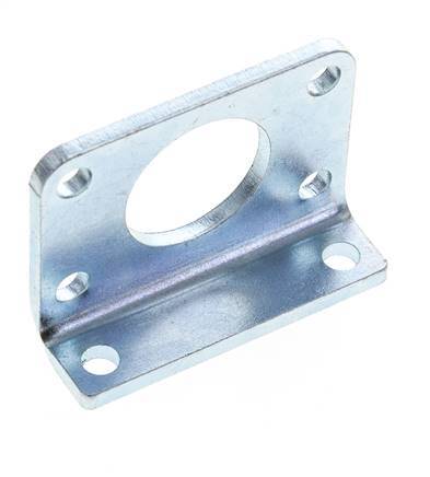 Foot Mount 32 mm Round Zinc plated steel