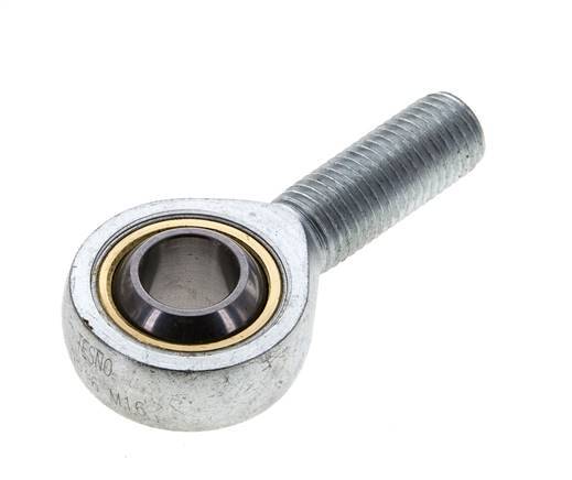 Spherical Rod-end M16 Male Zinc plated steel