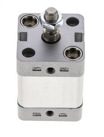 ISO 21287 Compact Double Acting Cylinder 25-15mm - Magnetic - Male Rod