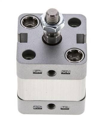 ISO 21287 Compact Double Acting Cylinder 25-5mm - Magnetic - Male Rod