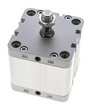 ISO 21287 Compact Double Acting Cylinder 80-40mm - Magnetic - Male Rod