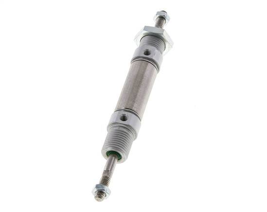 ISO 6432 Round Double Acting Cylinder 16-10mm - Magnetic - Male Threaded - Double Rod