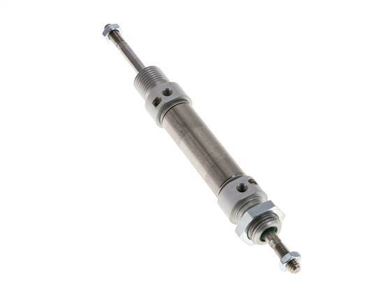 ISO 6432 Round Double Acting Cylinder 16-25mm - Magnetic - Damping - Male Threaded - Double Rod