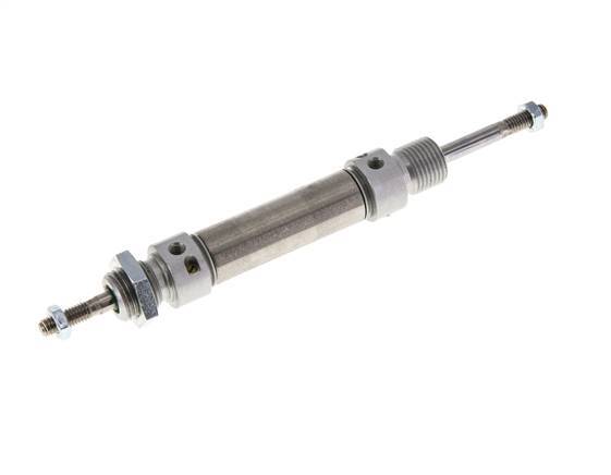 ISO 6432 Round Double Acting Cylinder 16-25mm - Magnetic - Damping - Male Threaded - Double Rod