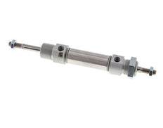 ISO 6432 Round Double Acting Cylinder 20-25mm - Magnetic - Damping - Male Threaded - Double Rod