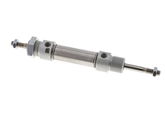 ISO 6432 Round Double Acting Cylinder 20-25mm - Magnetic - Damping - Male Threaded - Double Rod