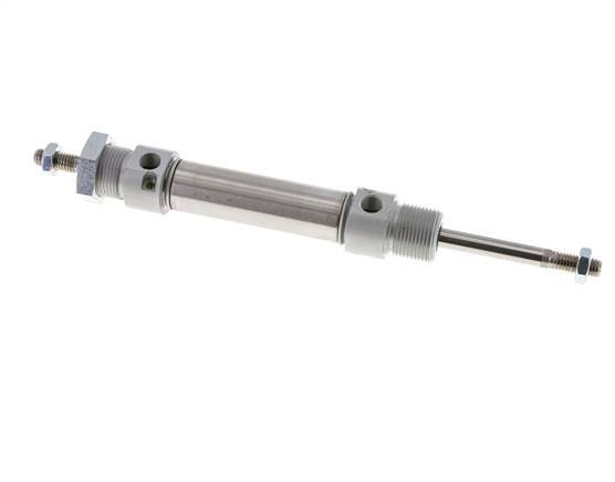 ISO 6432 Round Double Acting Cylinder 20-40mm - Magnetic - Damping - Male Threaded - Double Rod