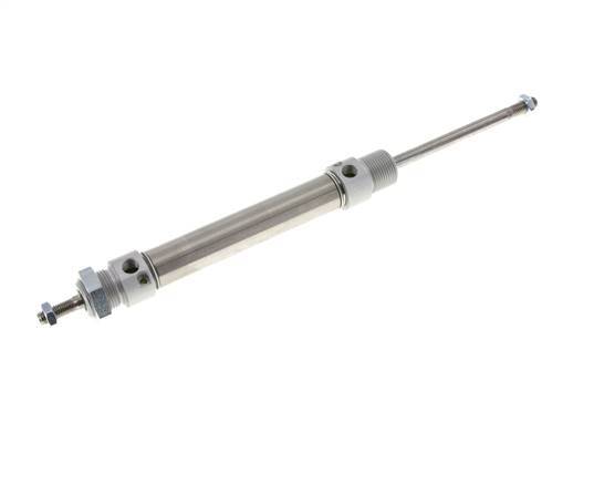 ISO 6432 Round Double Acting Cylinder 20-80mm - Magnetic - Damping - Male Threaded - Double Rod